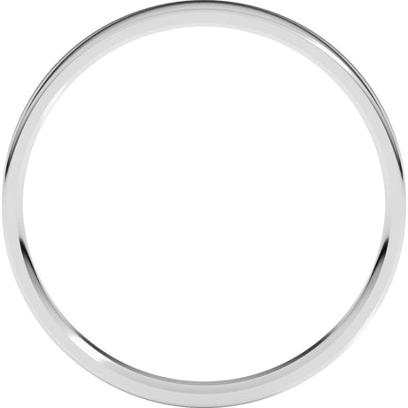 10K White Gold 3 mm Ultra-Lightweight Comfort-Fit Flat Band Size 8.5