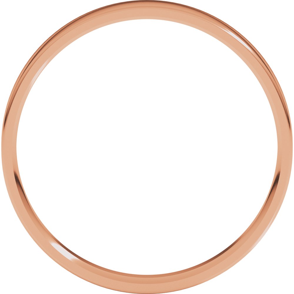18K Rose Gold 3 mm Ultra-Lightweight Comfort-Fit Flat Band Size 7.5