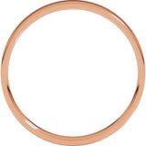 18K Rose Gold 3 mm Ultra-Lightweight Comfort-Fit Flat Band Size 7.5