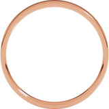 14K Rose Gold 3 mm Ultra-Lightweight Comfort-Fit Flat Band Size 8.5