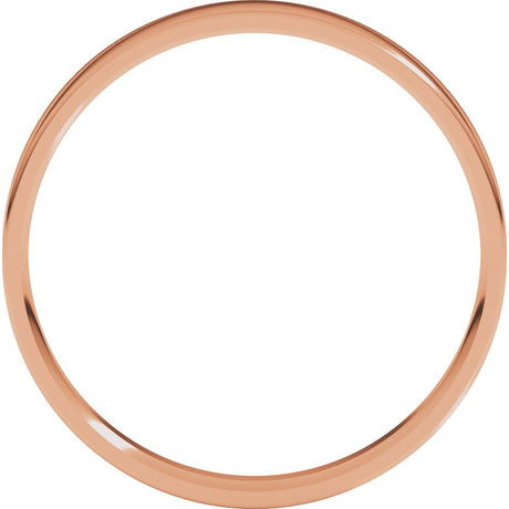 18K Rose Gold 3 mm Ultra-Lightweight Comfort-Fit Flat Band Size 6.5