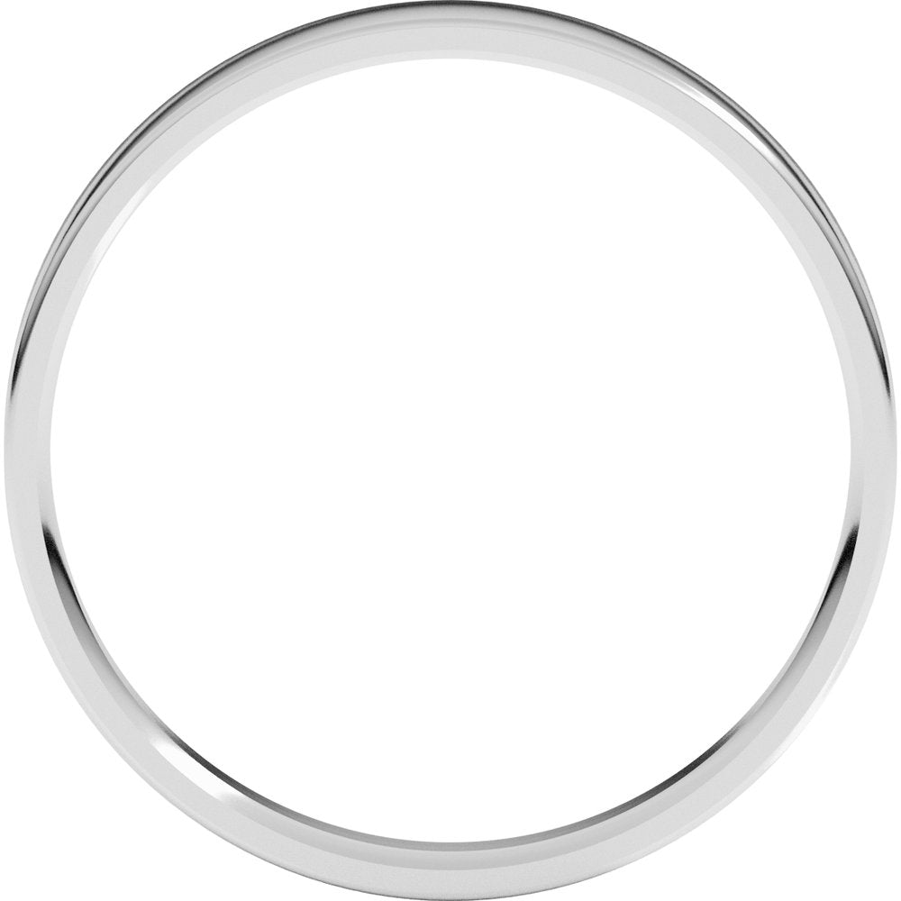 14K X1 White Gold 3 mm Ultra-Lightweight Comfort-Fit Flat Band Size 5.5