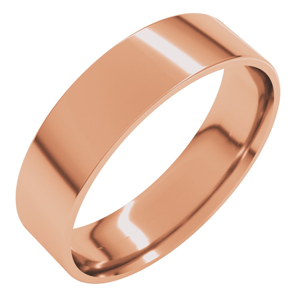 10K Rose Gold 5 mm Ultra-Lightweight Comfort-Fit Flat Band Size 9