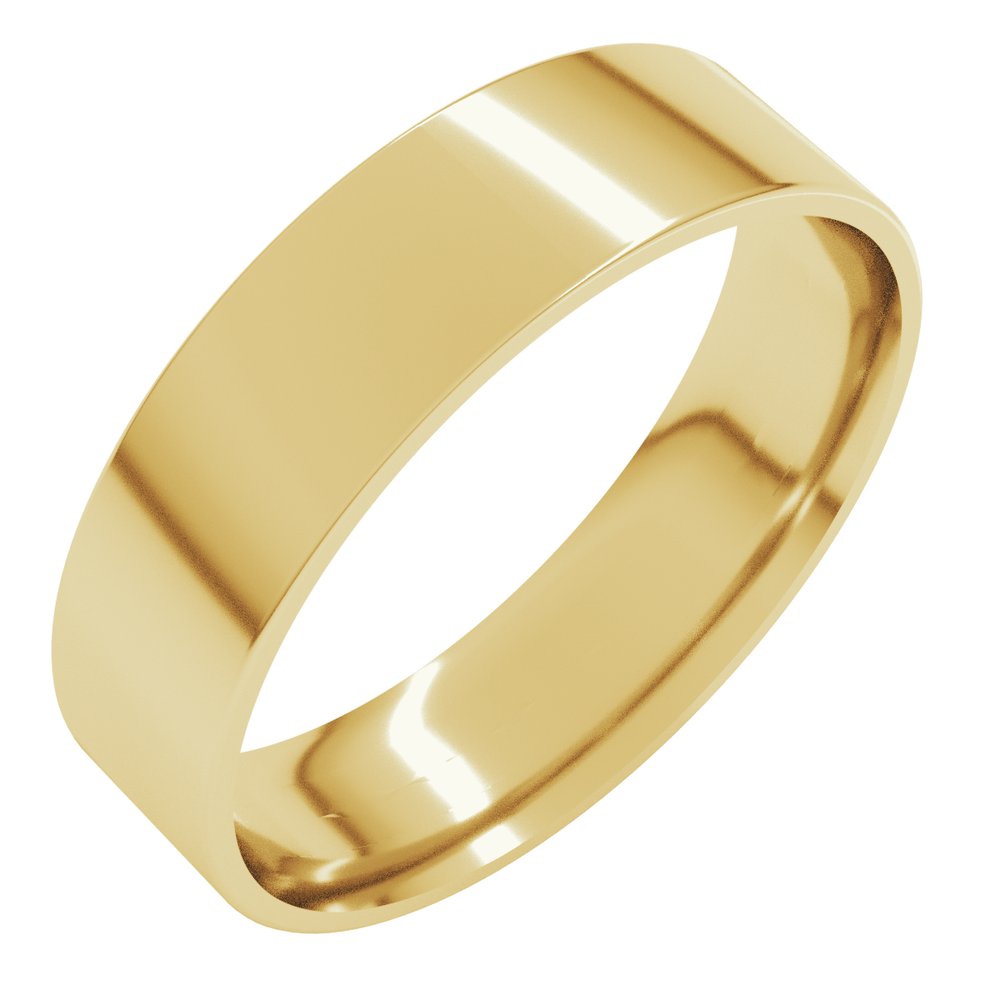 14K Yellow Gold 5 mm Ultra-Lightweight Comfort-Fit Flat Band Size 5