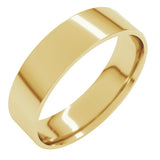 14K Yellow Gold 5 mm Ultra-Lightweight Comfort-Fit Flat Band Size 5