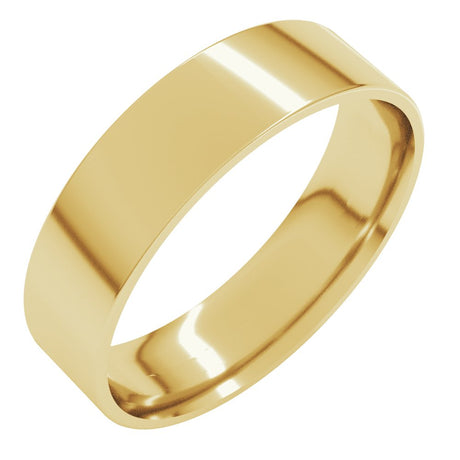 10K Yellow Gold 5 mm Ultra-Lightweight Comfort-Fit Flat Band Size 6.5