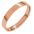 18K Rose Gold 3 mm Ultra-Lightweight Comfort-Fit Flat Band Size 7.5