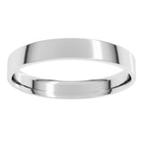 14K X1 White Gold 3 mm Ultra-Lightweight Comfort-Fit Flat Band Size 5.5