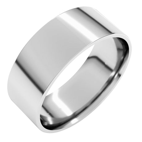 10K White Gold 7 mm Ultra-Lightweight Comfort-Fit Flat Band Size 7.5