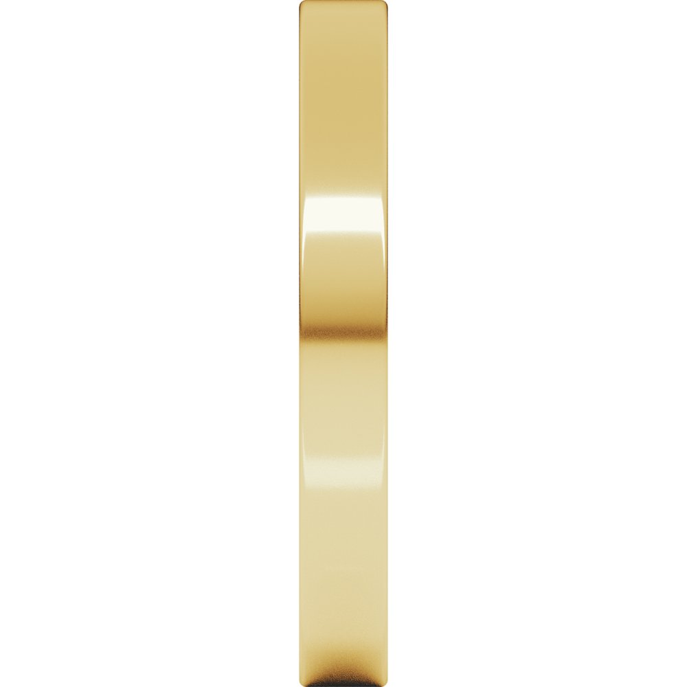 18K Yellow Gold 2.5 mm Ultra-Lightweight Comfort-Fit Flat Band Size 5