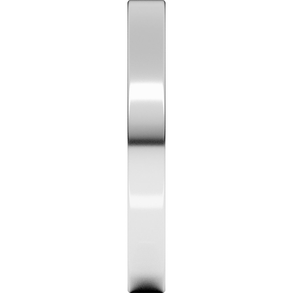 14K White Gold 2.5 mm Ultra-Lightweight Comfort-Fit Flat Band Size 5