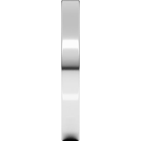 14K White Gold 2.5 mm Ultra-Lightweight Comfort-Fit Flat Band Size 8.5