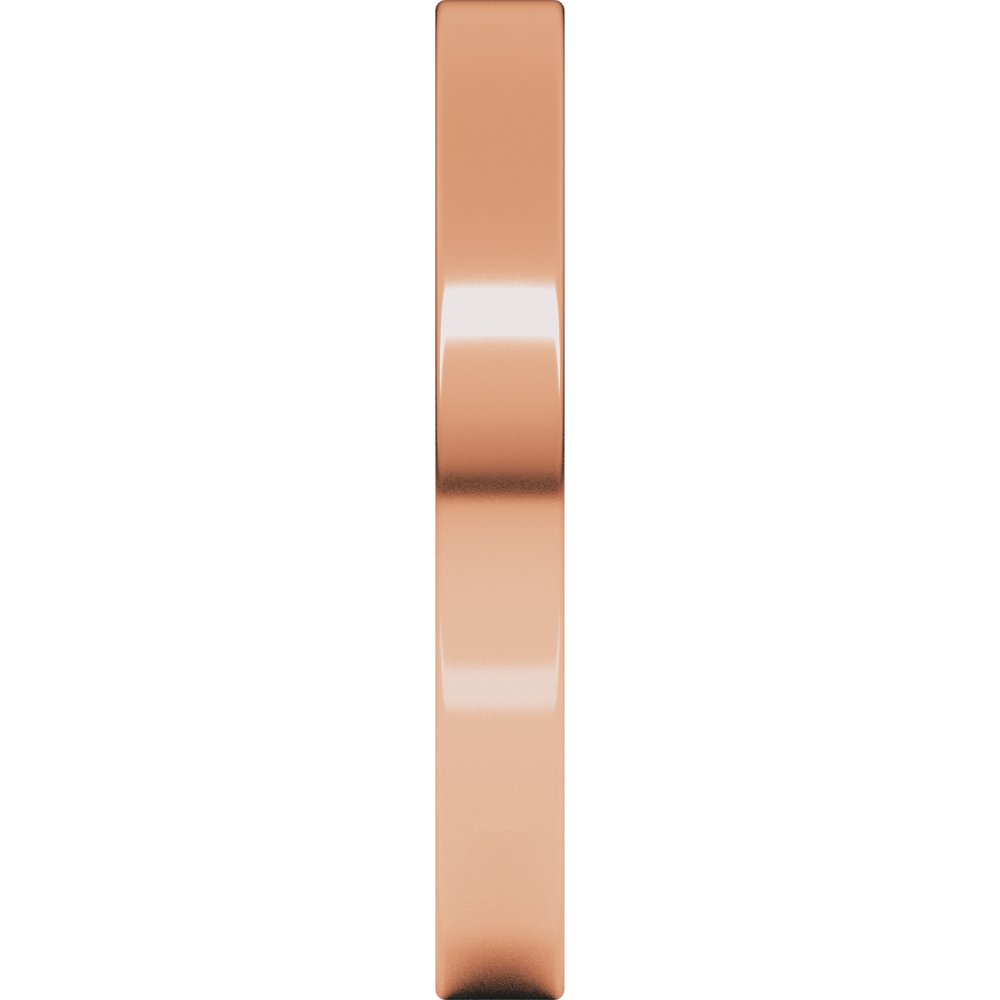 14K Rose Gold 2.5 mm Ultra-Lightweight Comfort-Fit Flat Band Size 9