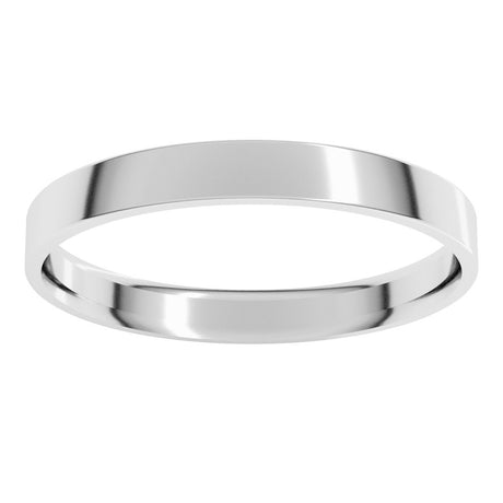 14K White Gold 2.5 mm Ultra-Lightweight Comfort-Fit Flat Band Size 5