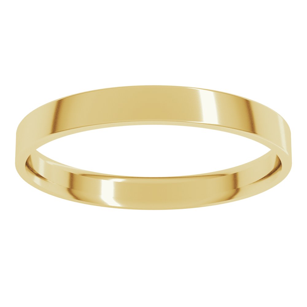 18K Yellow Gold 2.5 mm Ultra-Lightweight Comfort-Fit Flat Band Size 5.5