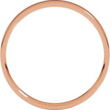 14K Rose Gold 2.5 mm Ultra-Lightweight Comfort-Fit Flat Band Size 9