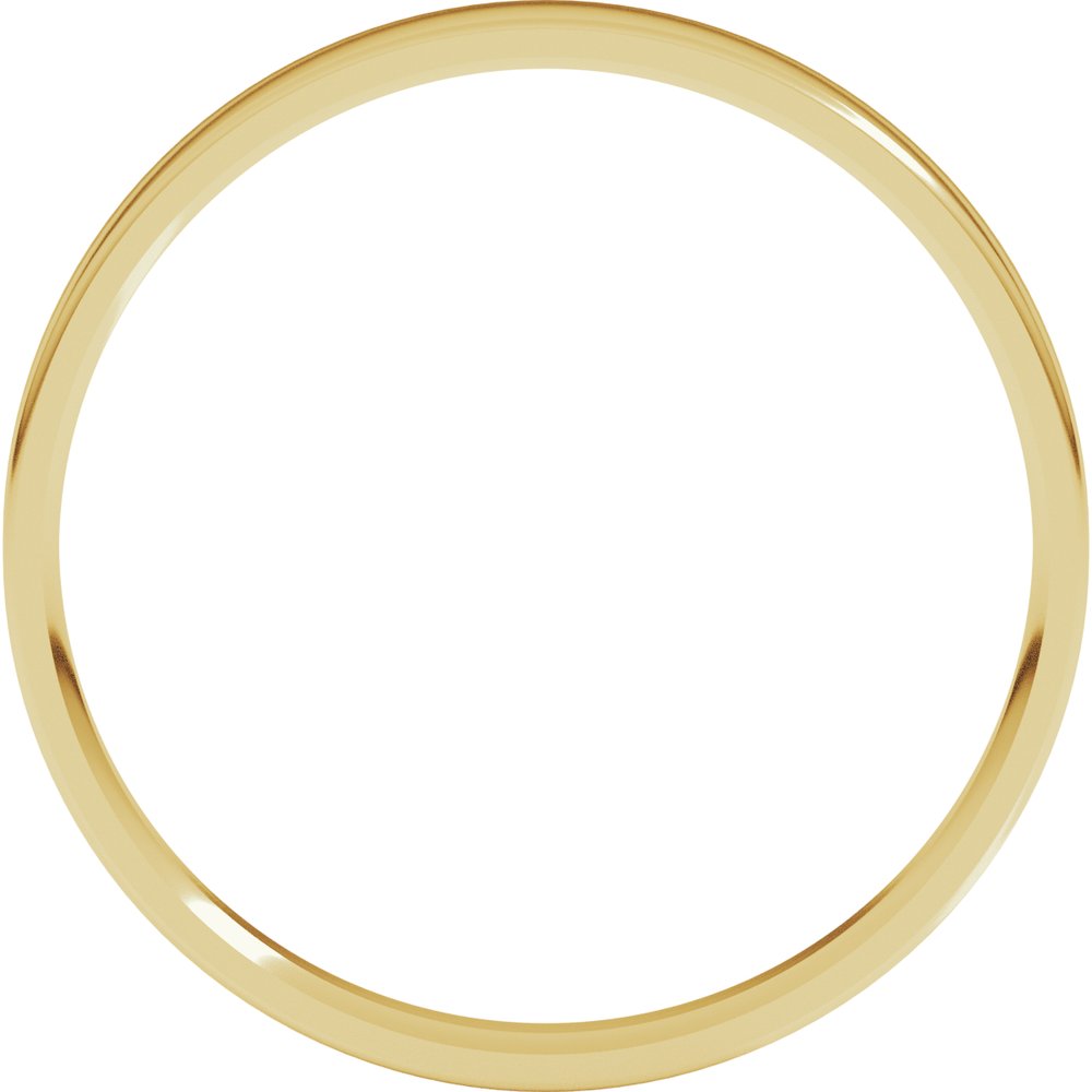 18K Yellow Gold 2.5 mm Ultra-Lightweight Comfort-Fit Flat Band Size 5