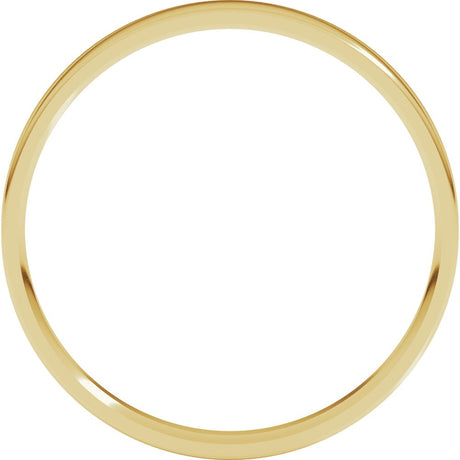 18K Yellow Gold 2.5 mm Ultra-Lightweight Comfort-Fit Flat Band Size 5.5