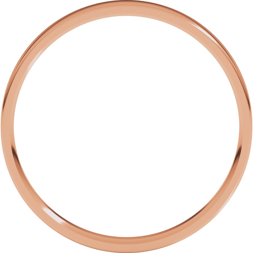 14K Rose Gold 2.5 mm Ultra-Lightweight Comfort-Fit Flat Band Size 9