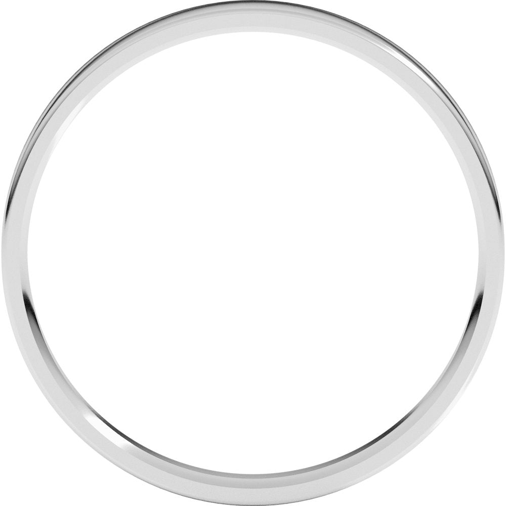 14K White Gold 2.5 mm Ultra-Lightweight Comfort-Fit Flat Band Size 8.5