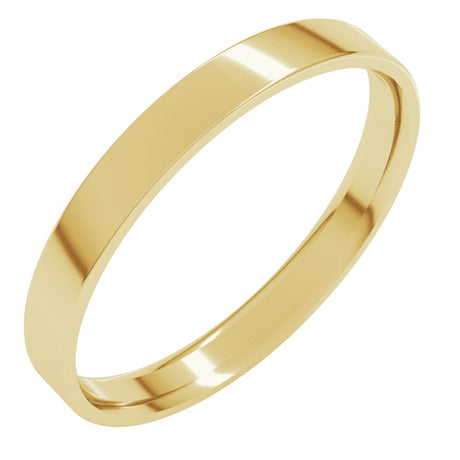 18K Yellow Gold 2.5 mm Ultra-Lightweight Comfort-Fit Flat Band Size 5.5