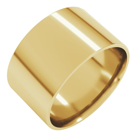 10K Yellow Gold 11 mm Ultra-Lightweight Comfort-Fit Flat Band Size 9