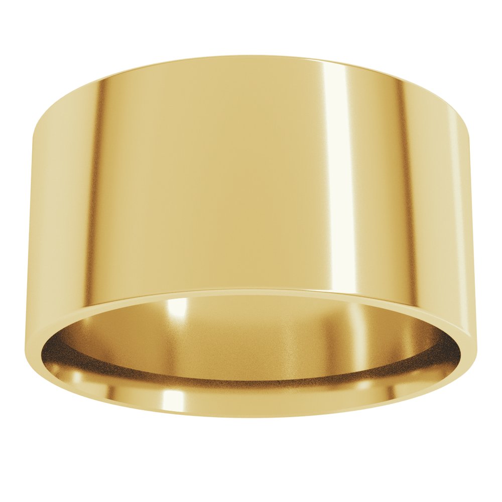 14K Yellow Gold 10 mm Ultra-Lightweight Comfort-Fit Flat Band Size 5.5