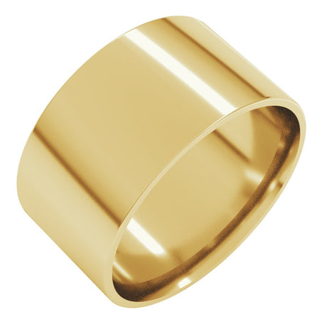 14K Yellow Gold 10 mm Ultra-Lightweight Comfort-Fit Flat Band Size 5.5