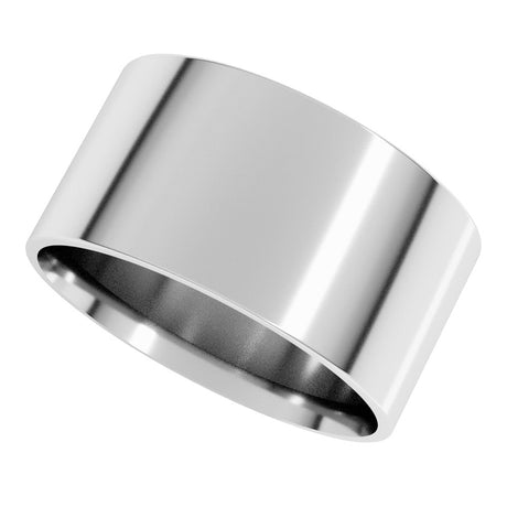 14K White Gold 10 mm Ultra-Lightweight Comfort-Fit Flat Band Size 7.5
