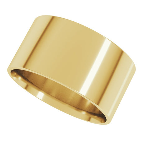 14K Yellow Gold 10 mm Ultra-Lightweight Comfort-Fit Flat Band Size 5.5