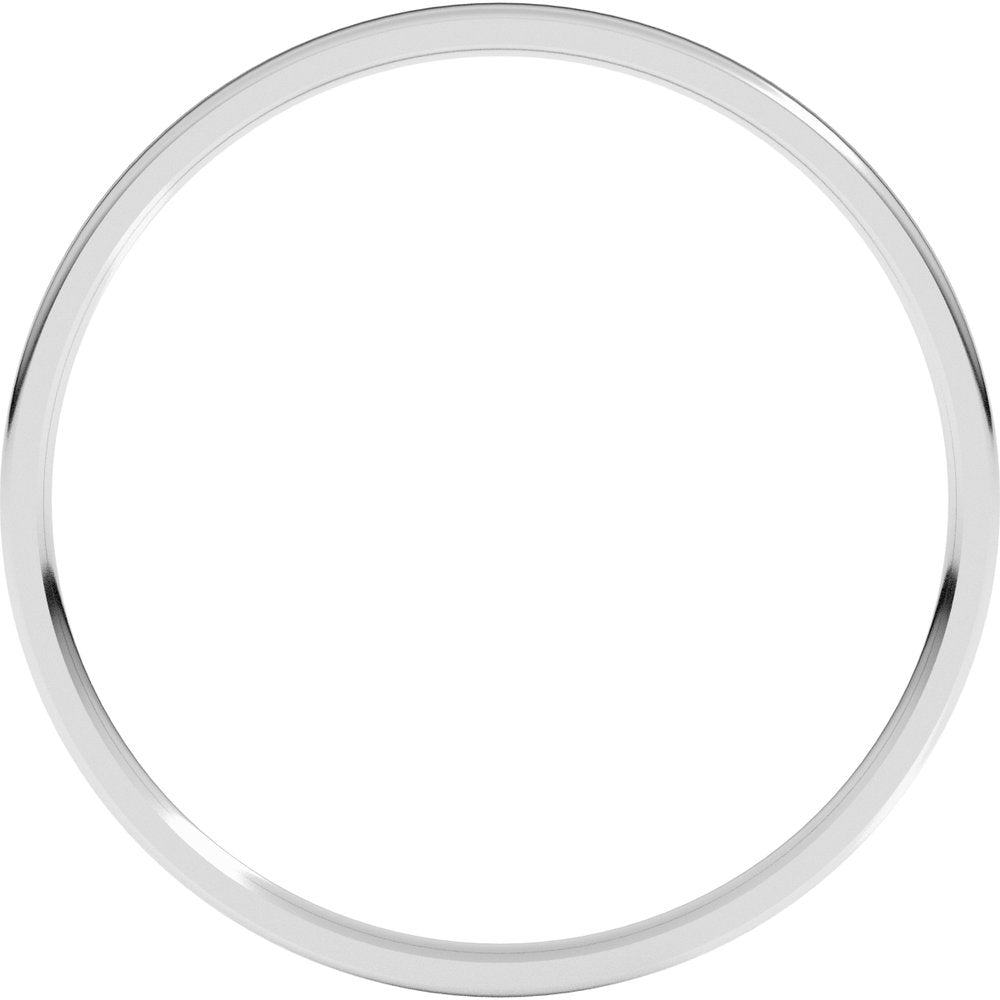 14K White Gold 1 mm Ultra-Lightweight Comfort-Fit Flat Band Size 8.5