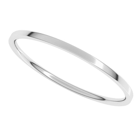 14K White Gold 1 mm Ultra-Lightweight Comfort-Fit Flat Band Size 8.5