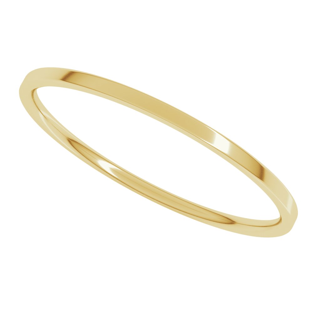 10K Yellow Gold 1 mm Ultra-Lightweight Comfort-Fit Flat Band Size 6.5