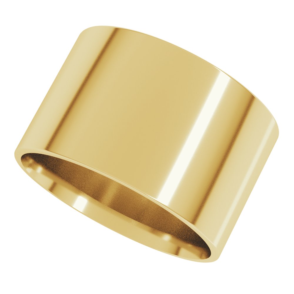 14K Yellow Gold 12 mm Ultra-Lightweight Comfort-Fit Flat Band Size 7
