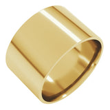 14K Yellow Gold 12 mm Ultra-Lightweight Comfort-Fit Flat Band Size 7