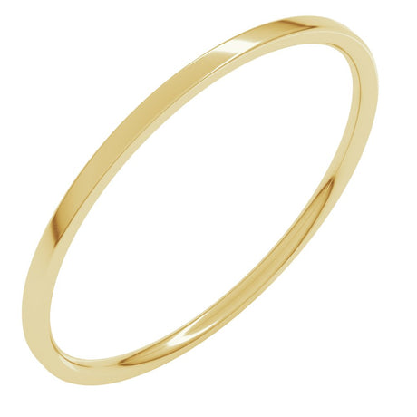 10K Yellow Gold 1 mm Ultra-Lightweight Comfort-Fit Flat Band Size 6.5