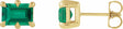 14K Yellow Gold 6x4 mm Lab-Grown Emerald Stud Earrings