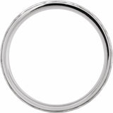 14K White Gold 5 mm Milgrain Edge Geometric Faceted Comfort-Fit Half Round Band Size 10