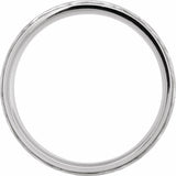 14K White Gold 5 mm Milgrain Edge Geometric Faceted Comfort-Fit Half Round Band Size 8.5