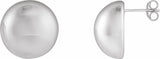 Sterling Silver 15 mm Electroform Domed Earrings