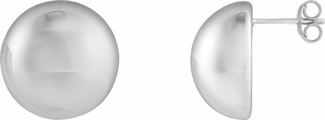 Sterling Silver 15 mm Electroform Domed Earrings