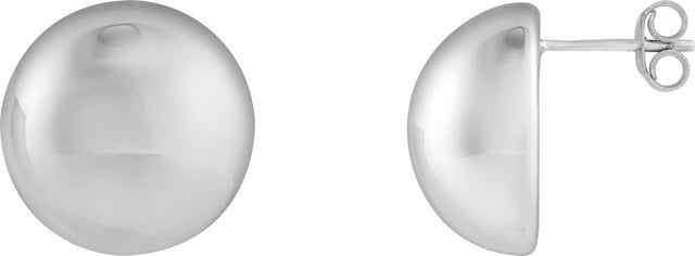 Sterling Silver 15 mm Electroform Domed Earrings