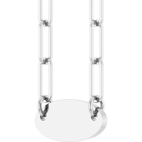 Sterling Silver Engravable Oval 18" Necklace
