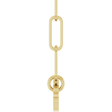 14K Yellow Gold Engravable Oval 18" Necklace