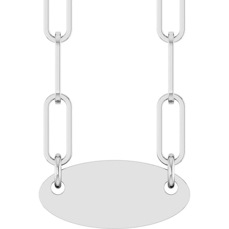 Sterling Silver Engravable Oval 18" Necklace