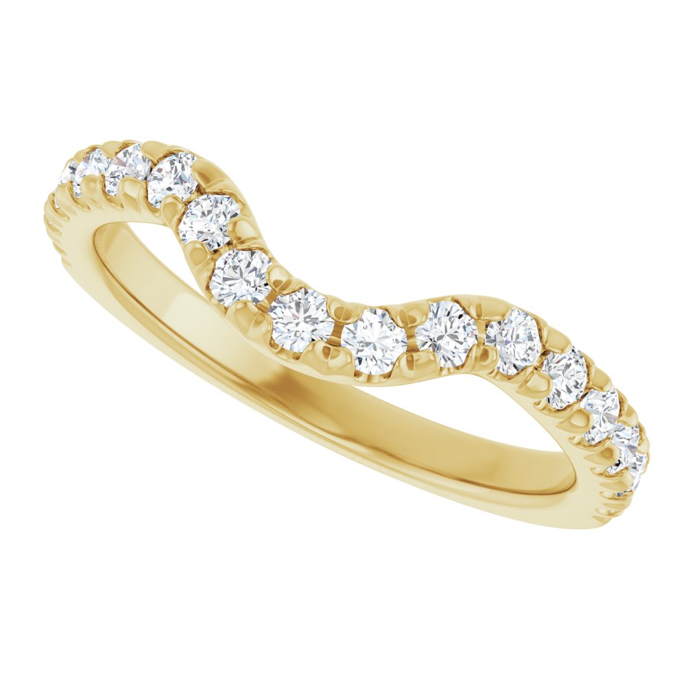 14K Yellow Gold 1/2 CTW Natural Diamond Contour Band