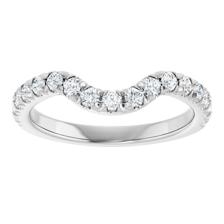 14K White Gold 3/8 CTW Lab-Grown Diamond Contour Band
