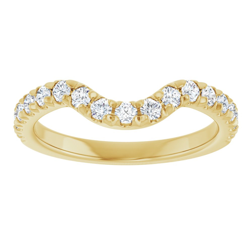 14K Yellow Gold 1/2 CTW Natural Diamond Contour Band