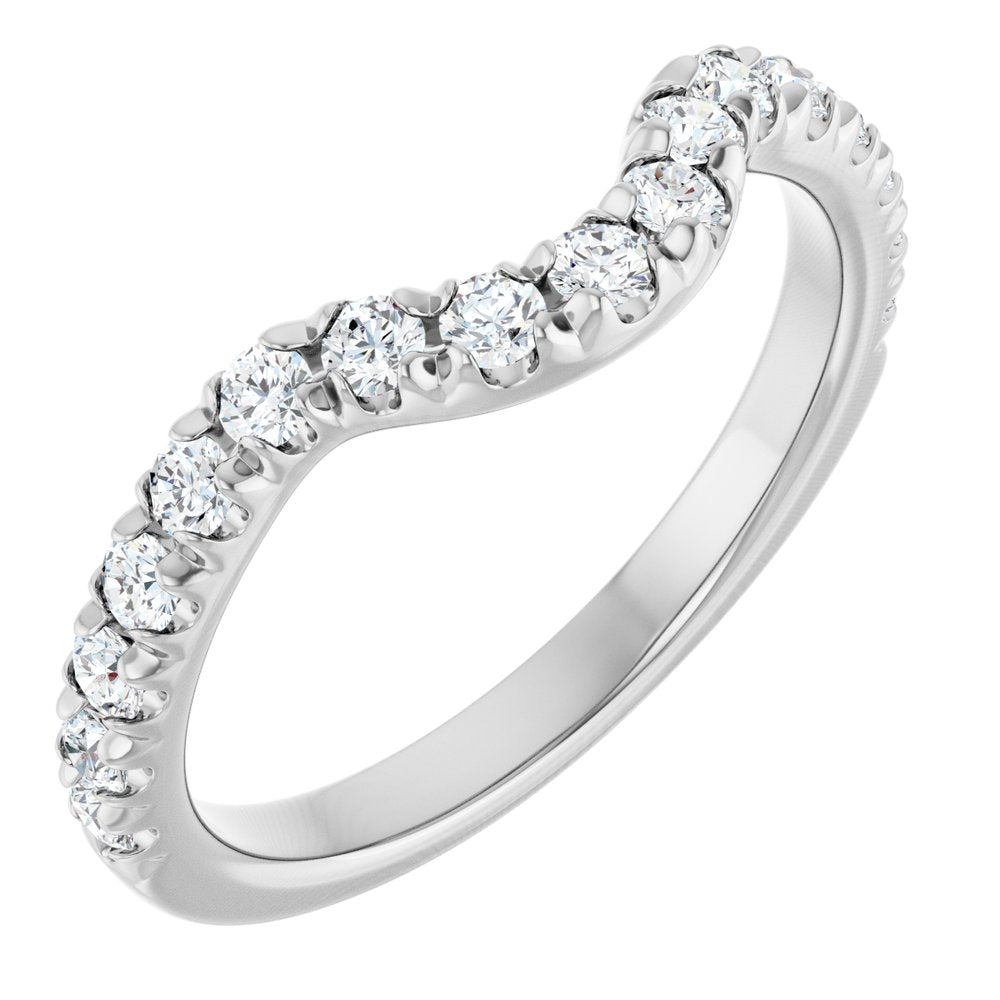 14K White Gold 3/8 CTW Lab-Grown Diamond Contour Band