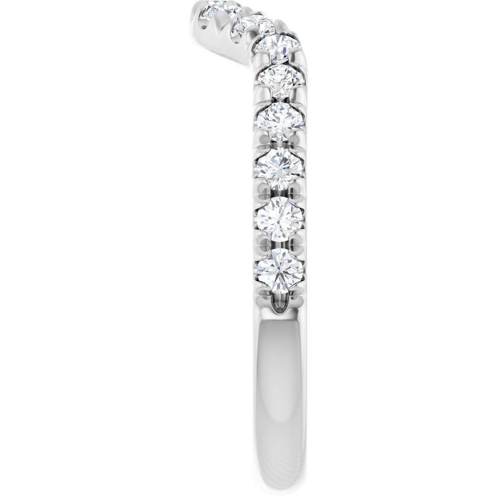 14K White Gold 3/8 CTW Lab-Grown Diamond Contour Band